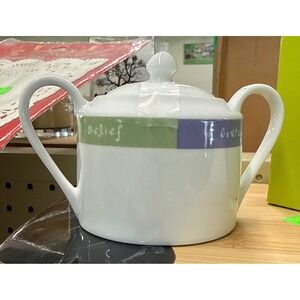 Vtg Mary Kay "Words to Live By"Ceramic Sugar Bowl/Lid + Salt & Pepper Shaker Set